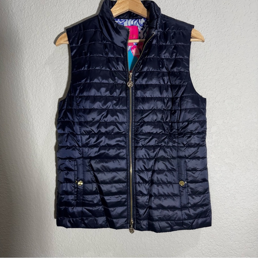 Lilly Pulitzer Navy Puffer Vest